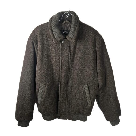 Vintage Aberdeen Wool Bomber Jacket Flight Coat Medium Lined Insulated Gray - Picture 1 of 8